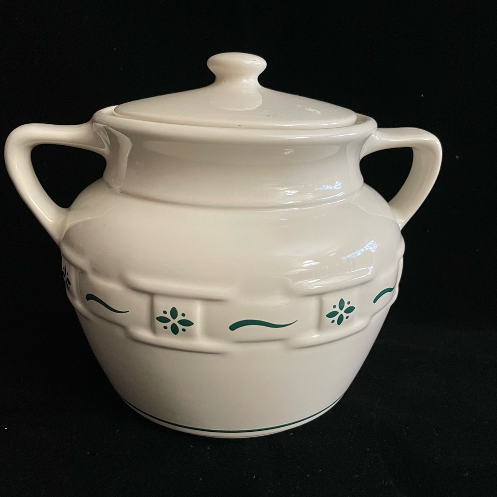 Large Longaberger Pottery Woven Traditions Green